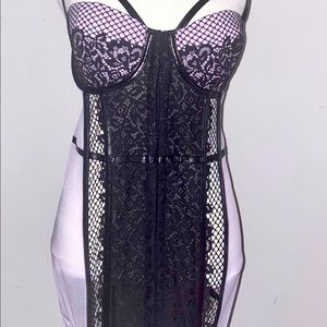 NEW Victoria’s Secret Bodycon Lace Corset Lingerie Dress With Garter Clips